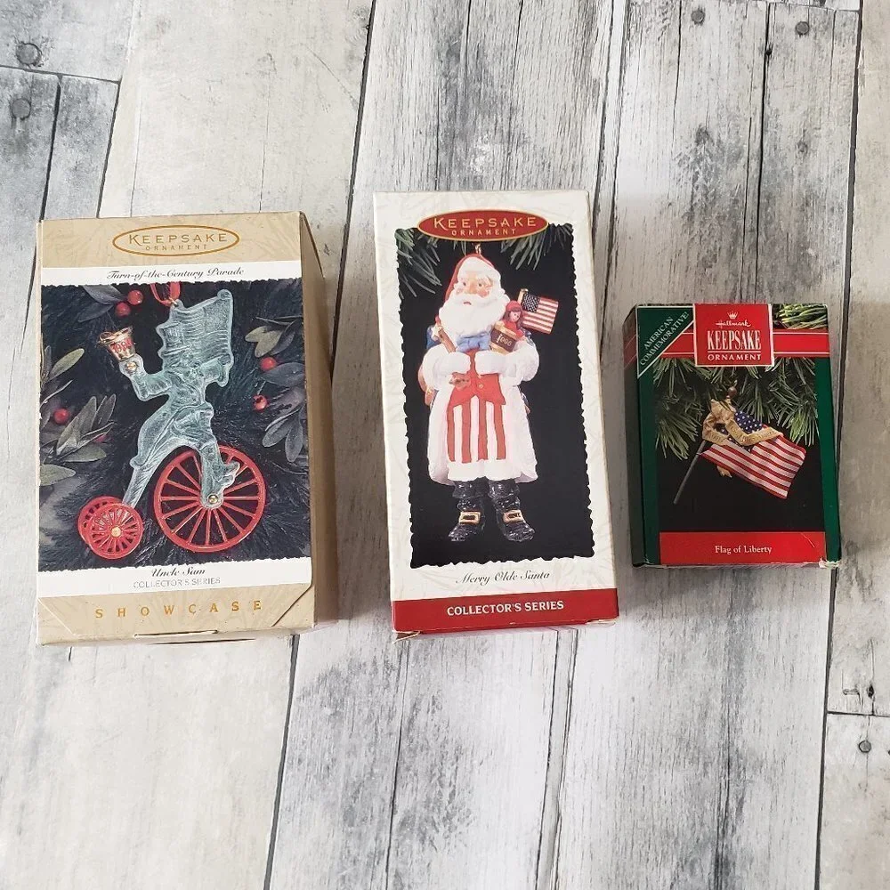 Set of 3 Patriotic Hallmark Keepsake Ornaments